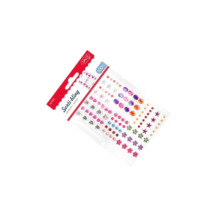 Set Accesorii Craft Bling, 100 Bucăți, Multicolor, Autoadezive