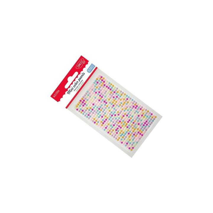Set Accesorii Craft DACO Art, 570 perlute autoadezive multicolore, 4mm