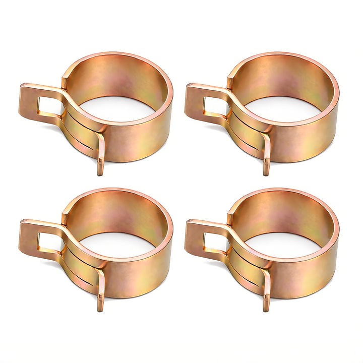 Комплект от 4 пружинни скоби за горивопроводи SE, 6 мм, позлатена стомана