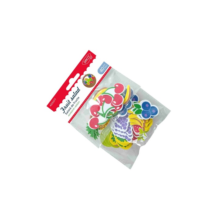 Set Accesorii Craft Salata de Fructe, DACOart, 40 piese, spuma autoadeziva, multicolor