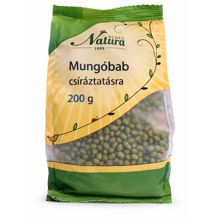 Fasole mung pentru germinare Dénes Natura, 200 g, germeni verzi, gust dulce