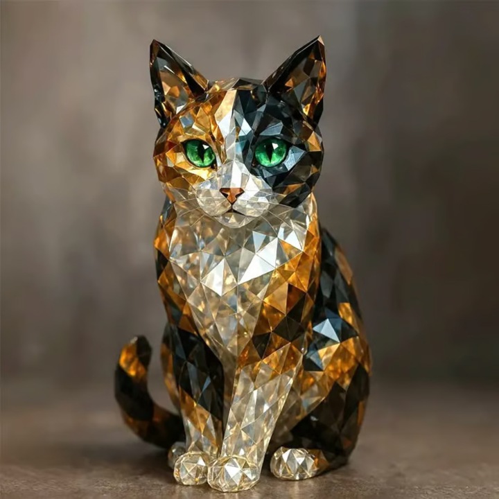 Figurine decorative animale din rasina, sculpturi din cristal, set 01