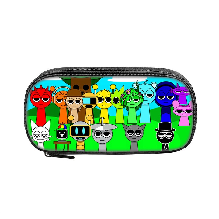 Ritmusmintás tolltartó iskolásoknak, zenei játékok ihlette, többszínű