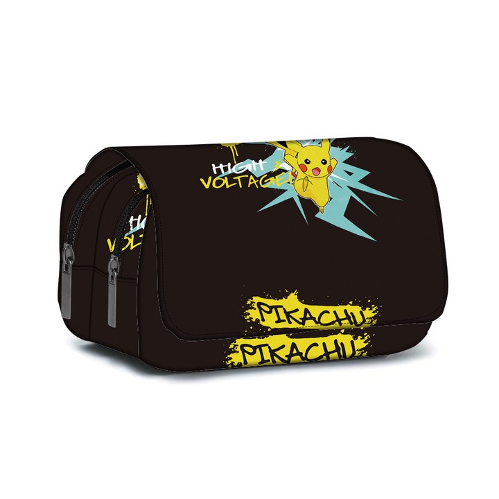 Pikachu témájú tolltartó, nagy kapacitású, 20x10x10cm, 2. stílus