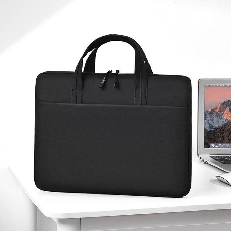 Geanta pentru laptop, Aiorber, 14 inch, design cu deschidere completa la 180°, 3 compartimente, rezistenta la stropire, maner de transport, rezistenta la abraziune, 37 x 37 x 26 cm, negru