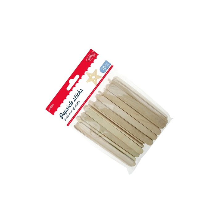 Set 70 Bete de-nghetata din Lemn Daco, naturale, 5 ani+