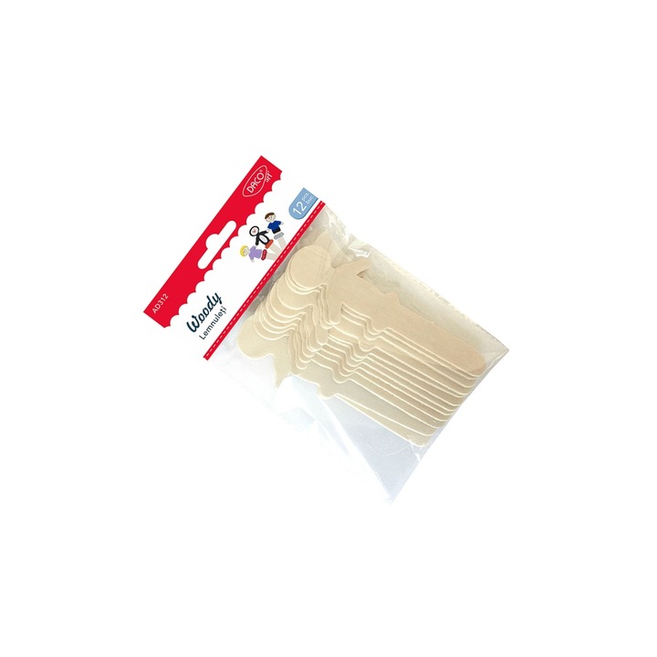Set Lemnuleti Daco Woody pentru Crafturi Creative, 12 Bucati, Forme Stilizate, 13, 4x4, 6cm