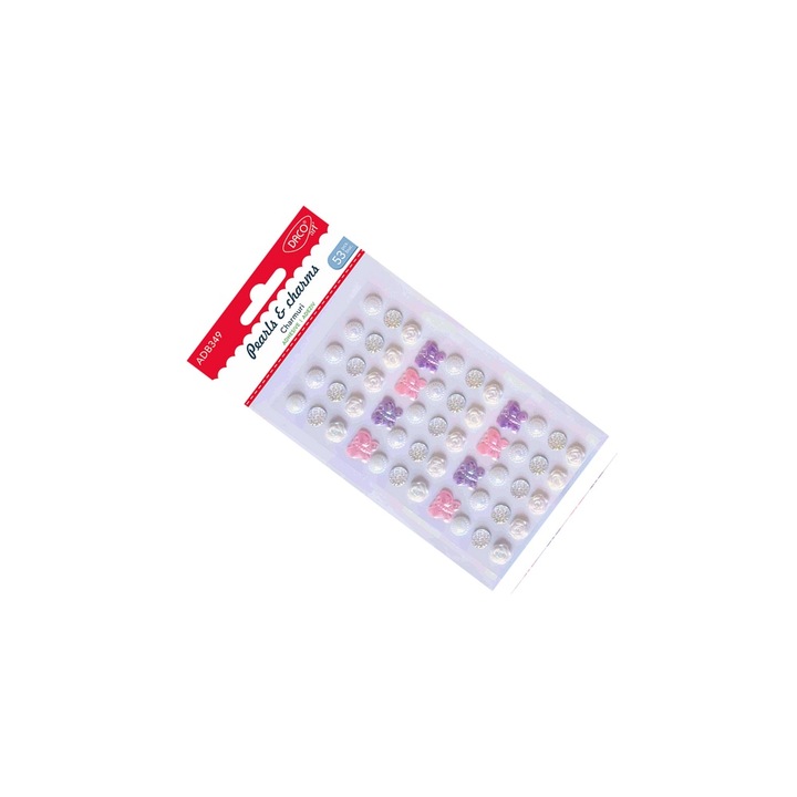 Set charmuri decorative autoadezive DACO Art, 53 bucăți, culori pastelate