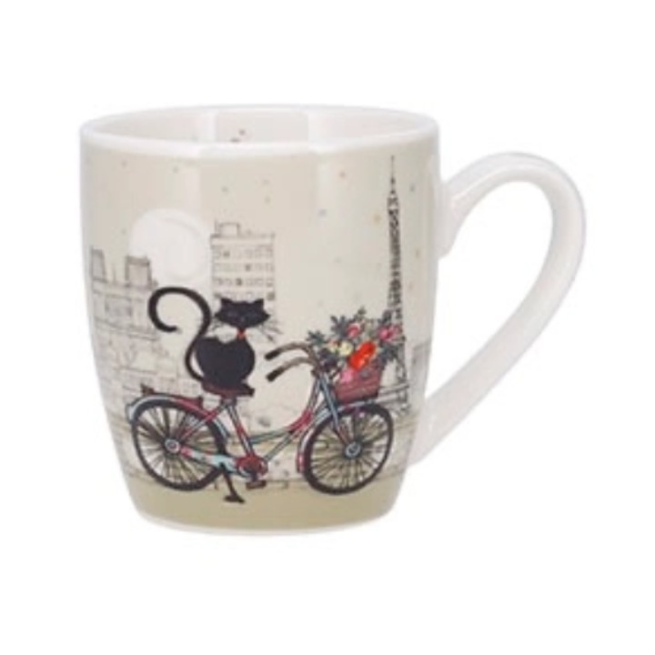 Ceasca espresso - Cat Bicycle, Ceramica, Multicolor