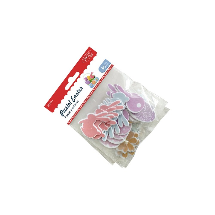 Set Accesorii Craft Paste Pastelat DACO, 36 piese, forme iepurasi, oua, flori, pastelat