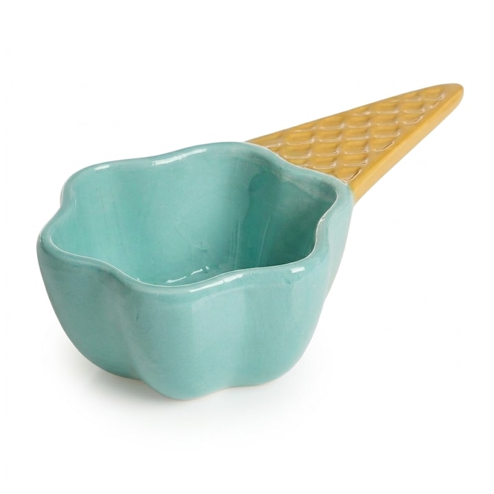 Bol Ceramica Con Inghetata Turcoaz 17 cm Servire Desert Fructe Dulciuri Portie Individuala Vas Bucatarie Design Modern SHOPIENS®