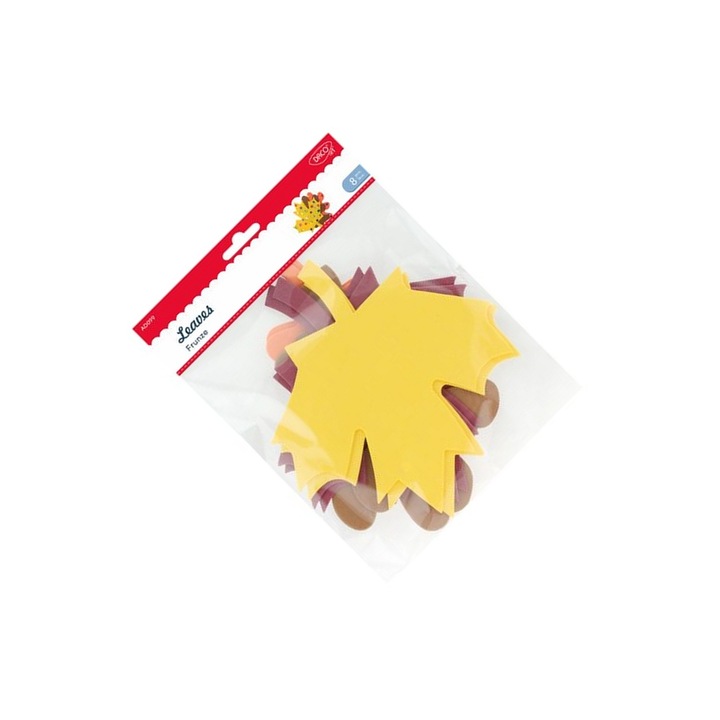 Set creativ DACOart, Frunze de Toamna din Spuma, 8 accesorii, 19.8x20.3cm, 12.8x20.3cm