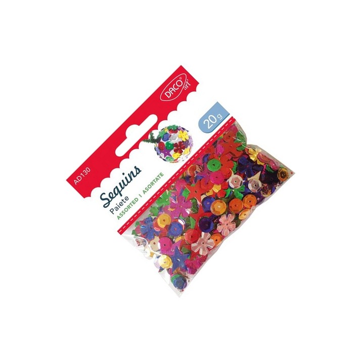 Set Accesorii Craft DACO, Paiete Asortate 20g, Multicolor, pentru Proiecte Creative Copii