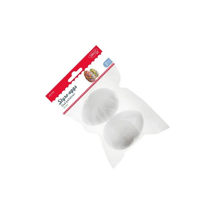Set 2 Oua din Polistiren Daco, 8 cm, pentru Artizanat și Decorare