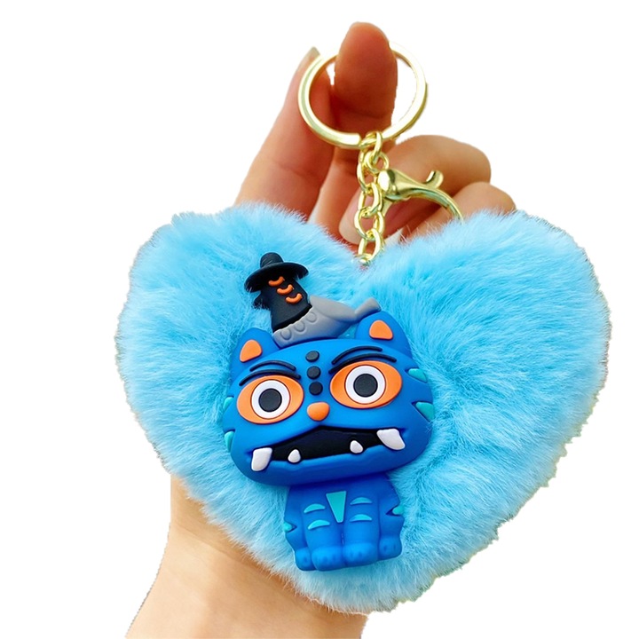 Breloc Witch Hunters, Zimilo, versiune din plus, adorabil, stil desen animat, forma de inima, potrivit pentru genti de umar, cadou de ziua de nastere, personajul Raven DePee