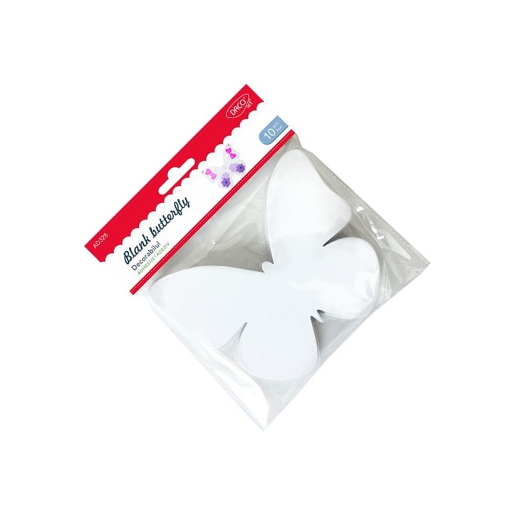 Set Accesorii Craft - Fluturi Autoadezivi Decorabili, 10 Bucăți, 13, 7x11, 5cm, Multicolor