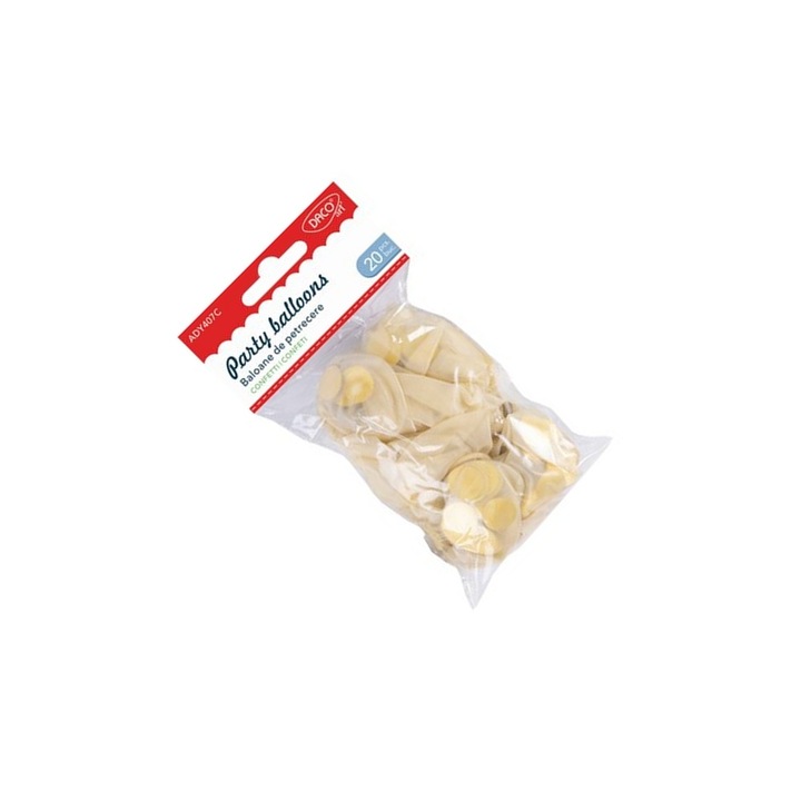 Set Accesorii Craft, DACOart, Baloane de Petrecere Crem cu Confetti, 20 buc