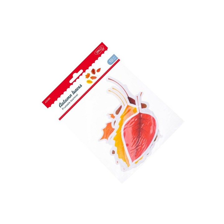Set Accesorii Craft Frunzele Toamnei, DACOart, 10 frunze din hartie, rosu-portocaliu-galben, 5 ani+