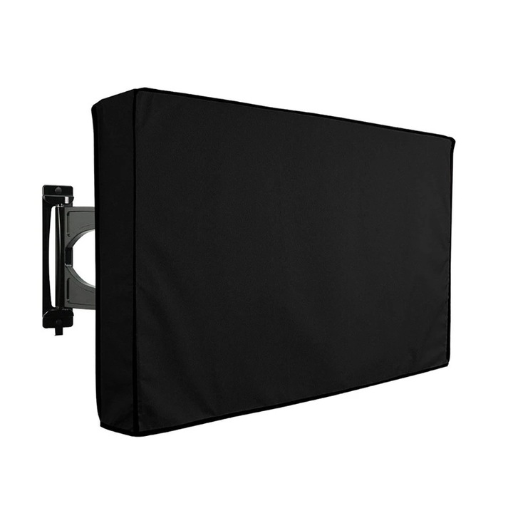 Husa pentru televizor exterior, 88.9x137.16x12.7cm, impermeabila, neagra, set de protectie