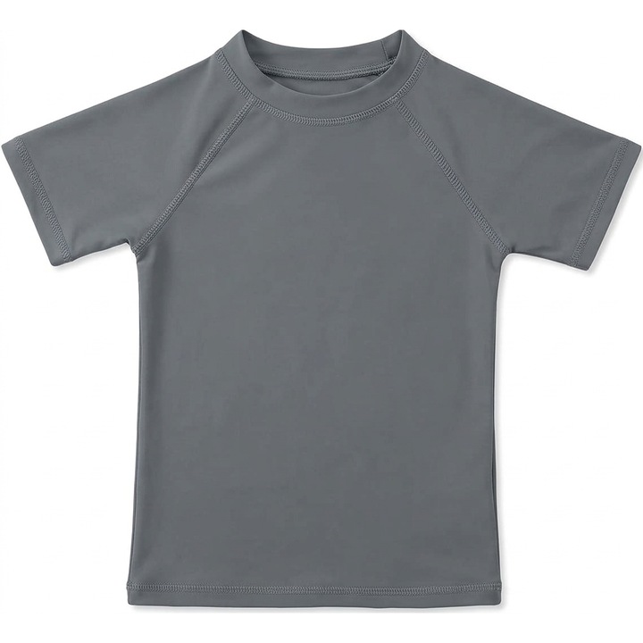 Tricou inot copii TIZAX, 6 ani, protectie UV 50+, uscare rapida, gri