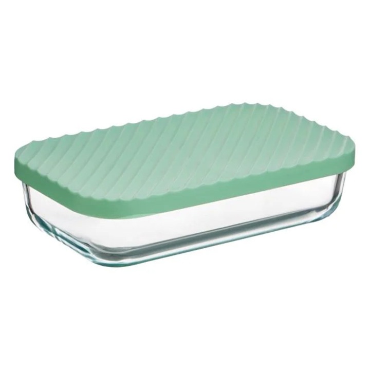 Caserola sticla 650ml verde menta pentru alimente proaspete