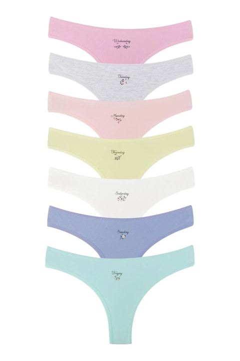 Set 7 perechi chiloti din bumbac PICADILI, multicolor, L