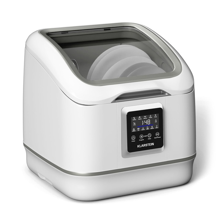 Masina de spalat vase Klarstein SilentScrub portabila, touchscreen, 3 seturi de vase, 43x43x42cm