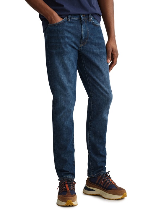 Blugi Barbati, Gant, Albastru Inchis, Slim Fit 2700, Albastru inchis, 32