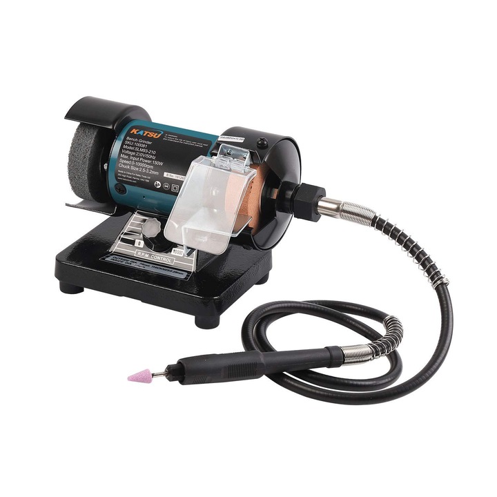 Polizor de banc cu functie de lustruire si mini bormasina 70 mm