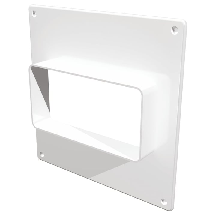 Platformă cu flanșă rectangulară verticală, Еrа, 150x150mm, plastic, 55x110mm