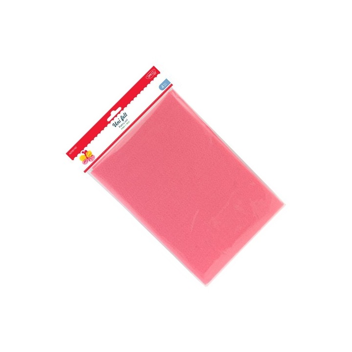 Set Fetru Roz A4 pentru Crafturi Creative, 4 Bucati, 1.5 mm