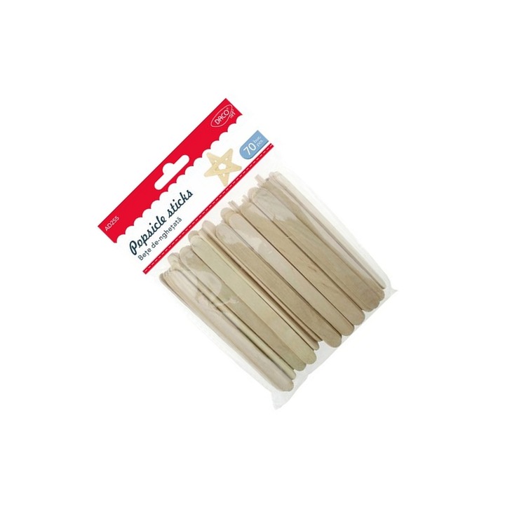Set 70 Bete de-nghetata din Lemn Daco 5 ani, pentru Crafturi Creative