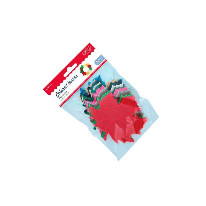 Set Frunze Mari din Fetru, Daco, Multicolor, 20 buc, 10, 5x10cm