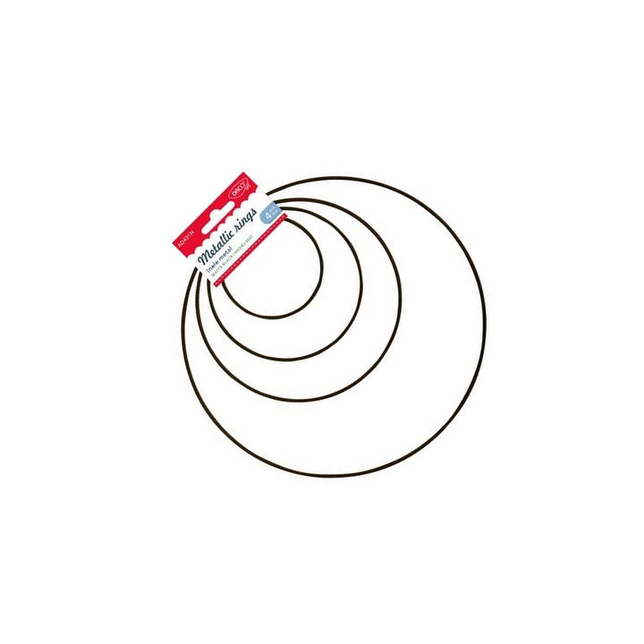 Set 4 Inele Metalice Negre Daco, 10x10cm - 30x30cm, pentru Crema Decorativa DIY