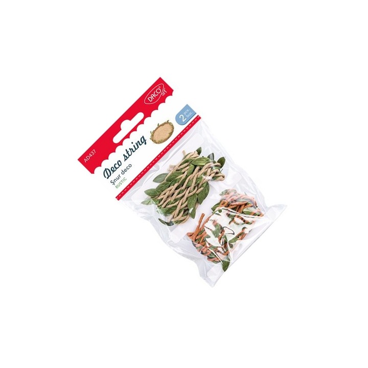 Set 2 Snururi Decorative cu Frunze, Daco, 1m, Multicolor