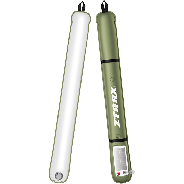 Lanterna solara gonflabila pentru camping, 4 moduri de iluminare, impermeabila IP66, 34"x9"x4.7", portabila si usoara