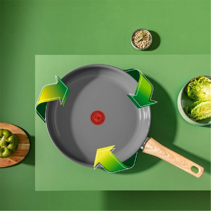 Tigaie Tefal Renew ceramica 30cm, neaderenta, pentru toate tipurile de plite
