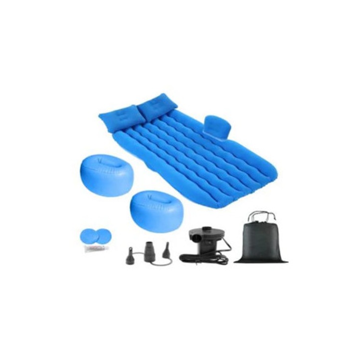 Saltea Gonflabila pentru Masina Promagg® – 2 Perne, Pompa Electrica si Kit Reparatie, Ideala pentru Calatorii si Camping