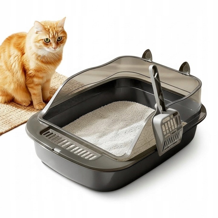 Litiera pisici, premium, filtrul de carbon, protectie de piatra, gri