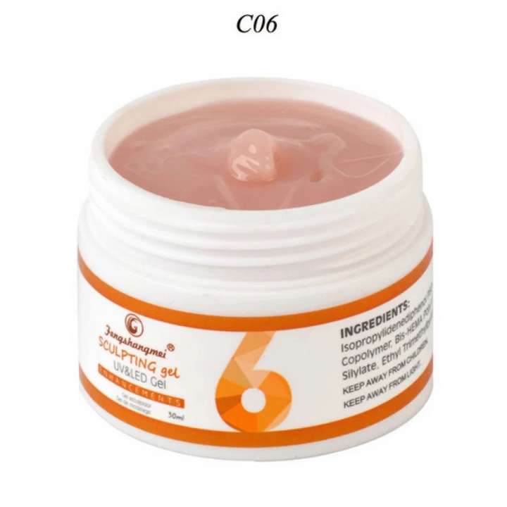 Gel UV construcție Fengshangmei, 15ml, nude, vascozitate ridicată