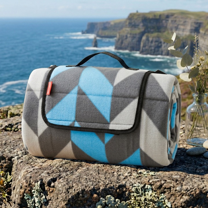 La Veranda - Patura de picnic si plaja cu izolatie - 200x200cm - model in zig-zag