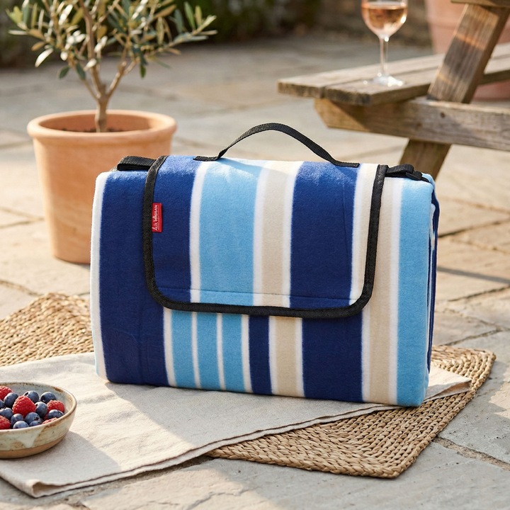 La Veranda - Patura de picnic si plaja cu izolatie - 200x200cm - model marine