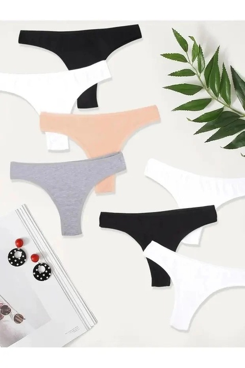 Set 7 perechi de chiloti din bumbac, pentru dama, 27000, Clasic (Marime: L)