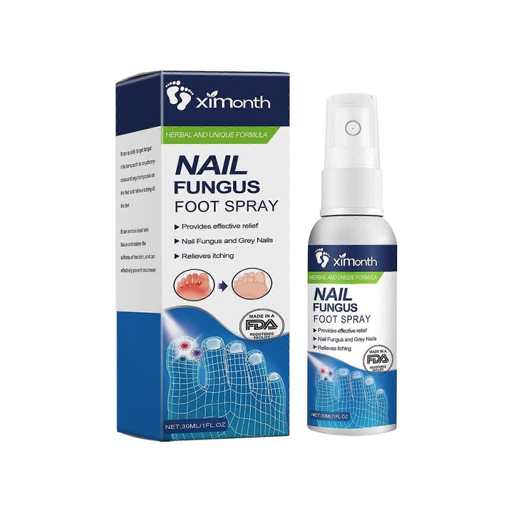 Láb- és körömápoló spray, Ximonth, gombaellenes védelem, szagtalanító, 30ml