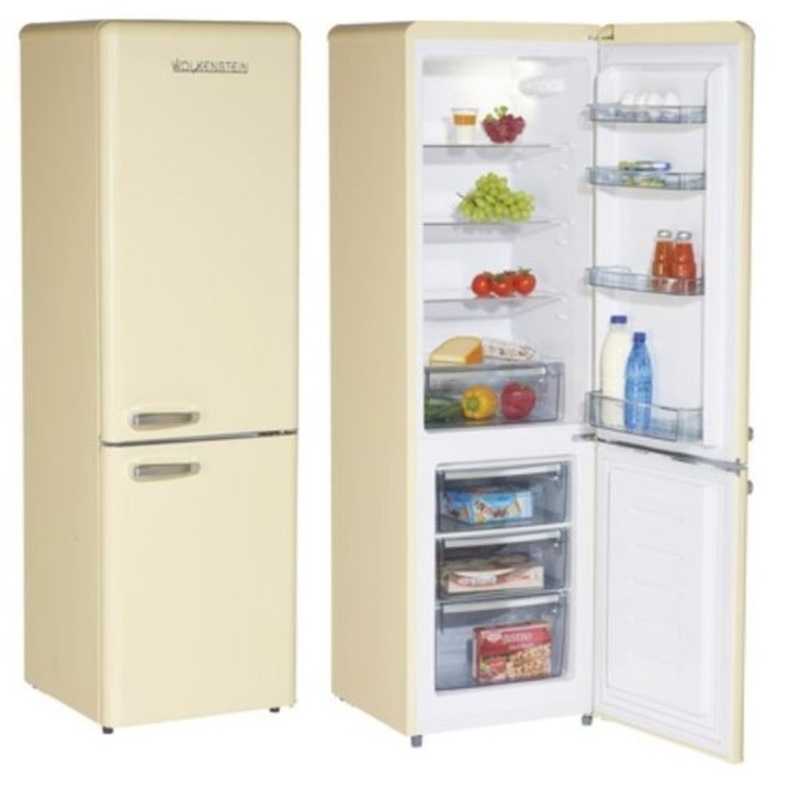 Combina frigorifica Wolkenstein KG250.4RTSC, 249 l, crem