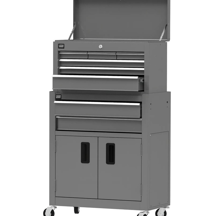 Carucior de scule gri cu sertare multiple, ne-echipat - HBM H133342