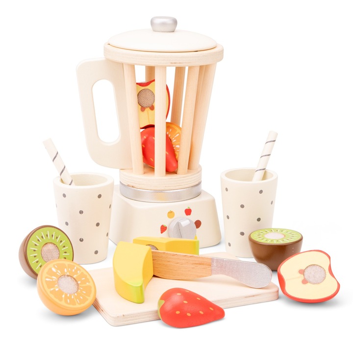Set de joaca din lemn New Classic Toys - Blender pentru smoothie