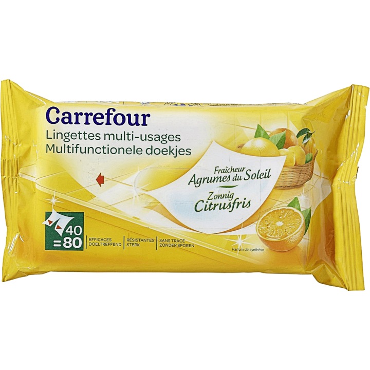 Pachet 40 servetele umede cu parfum de citrice, set 10 bucati