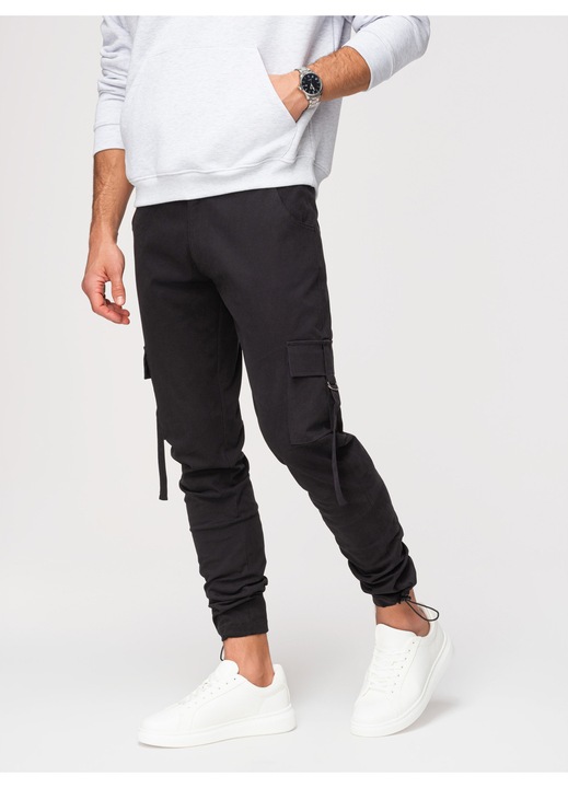 Pantaloni cargo OMBRE P1516, Negru