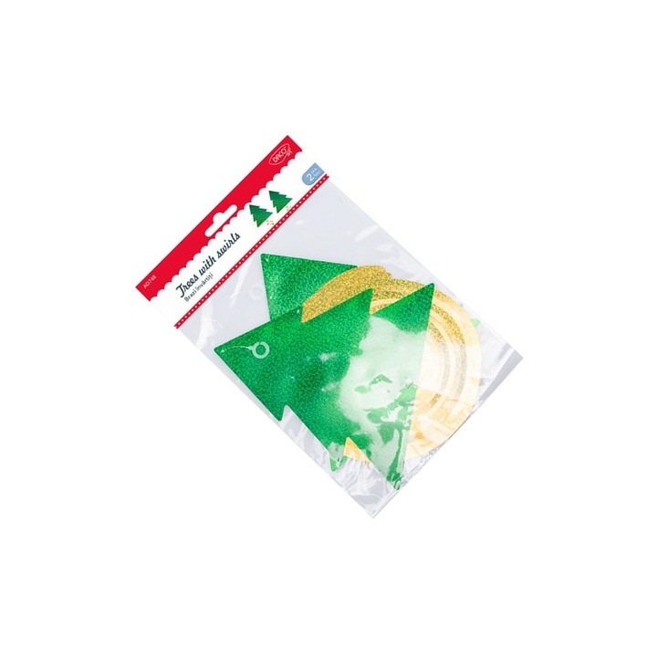 Set Accesorii Craft Daco, Brazi Invartiti, 2 bucati, verde-auriu, 115cm